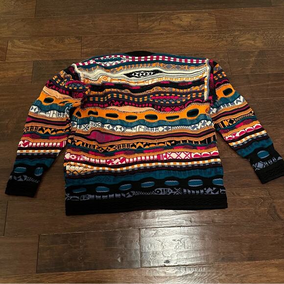 Vintage COOGI Australia Cardigan Sweater VTG Knit 100% Pure Wool Funky Unique XL - Picture 8 of 16